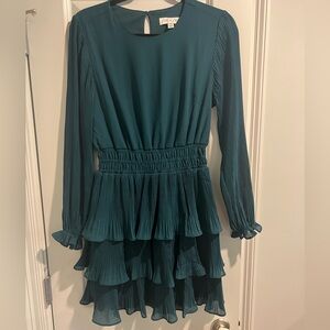 SHE+SKY Long Sleeve Emerald Green Dress